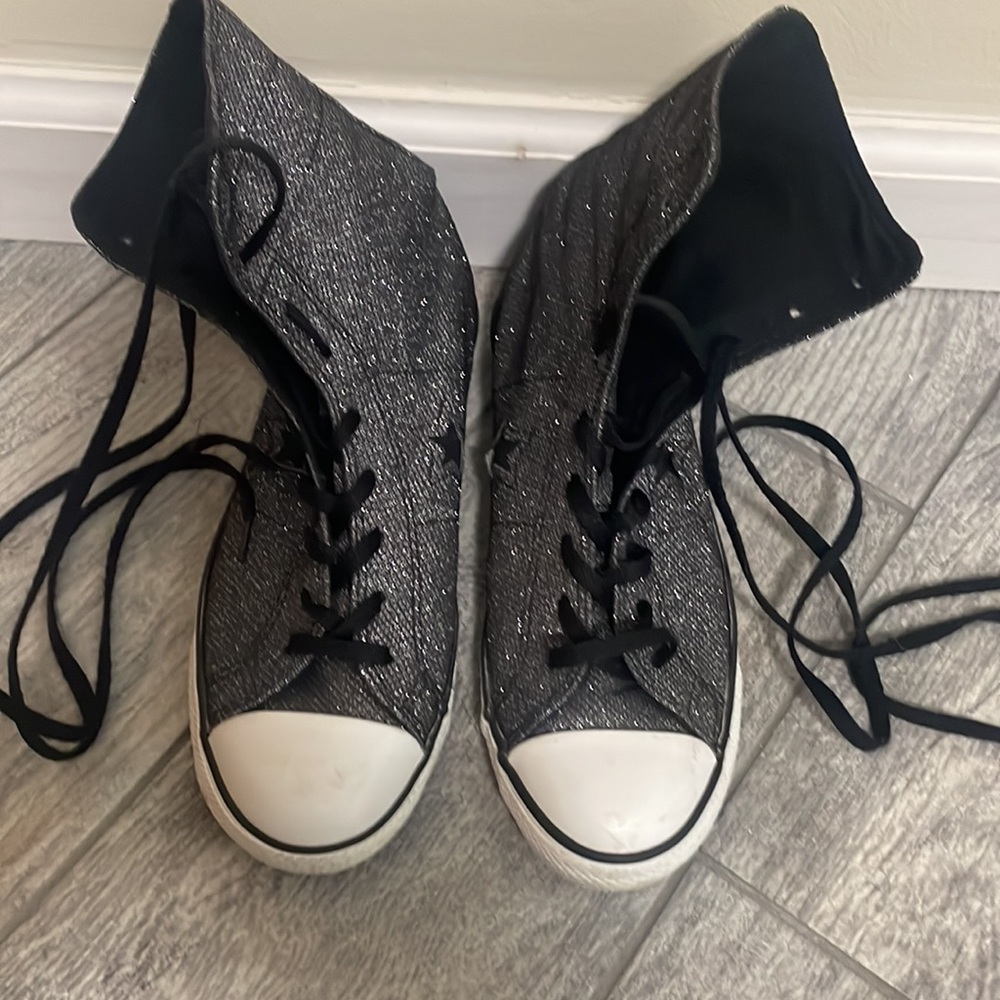 CONVERSE One-Star Metallic Glitter Canvas High Top Sneakers Shoes Women’s 6.5